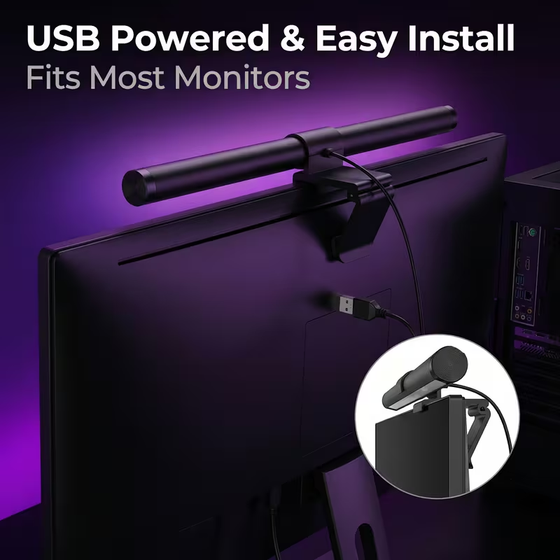 Desk Setup Light - Uzaktan Kumandalı LED Monitör Işık Çubuğu,