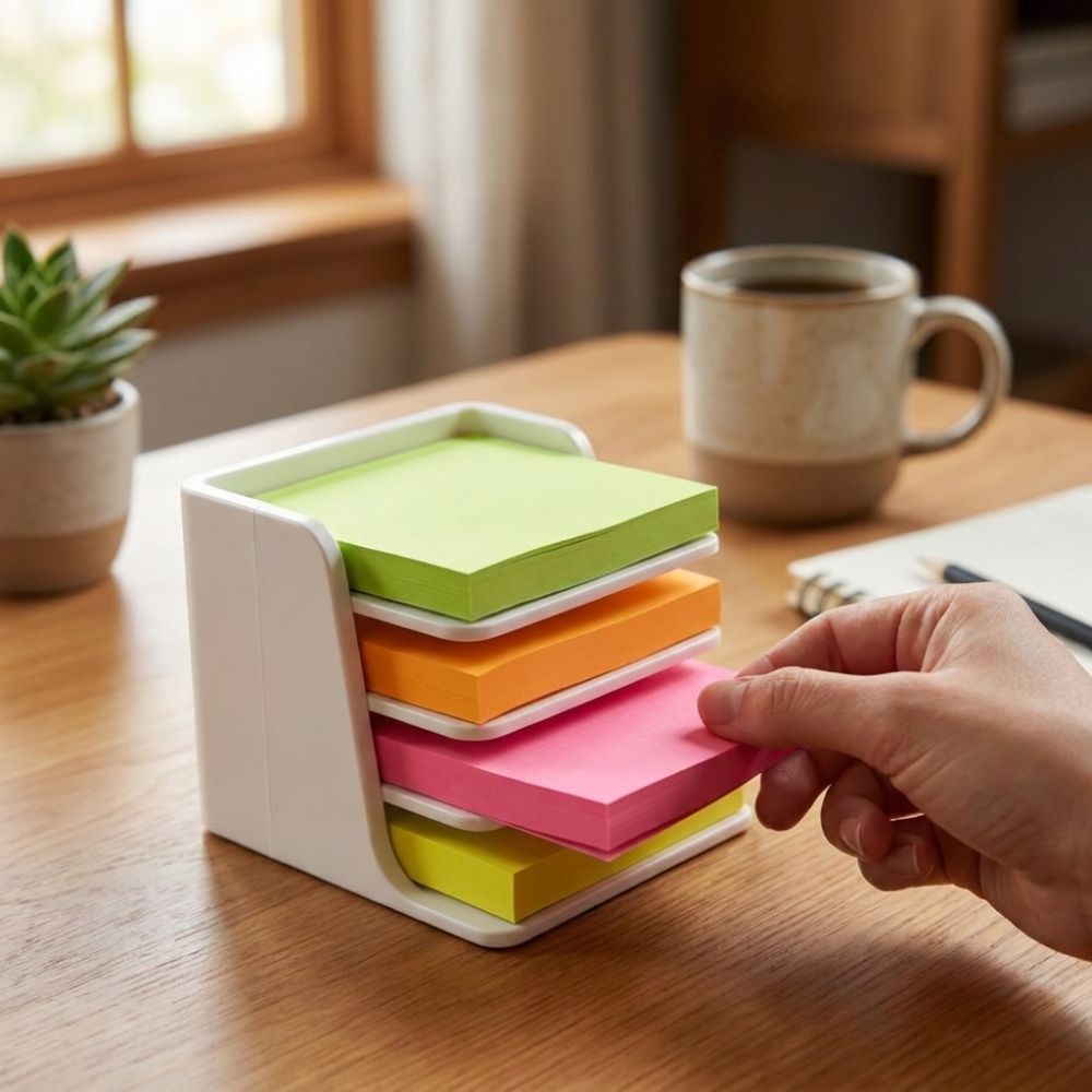 Sticky Memo Holder - İstiflenebilir Yapışkan Not Tutucu Katmanlı Sabit