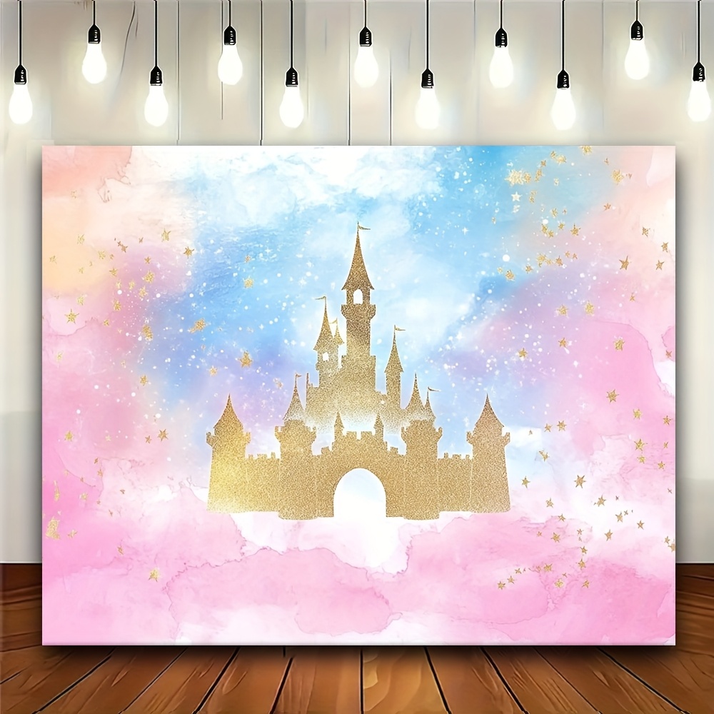 Desk Setup Background - 1. Prenses Kalesi Suluboya pastel Gökkuşağı