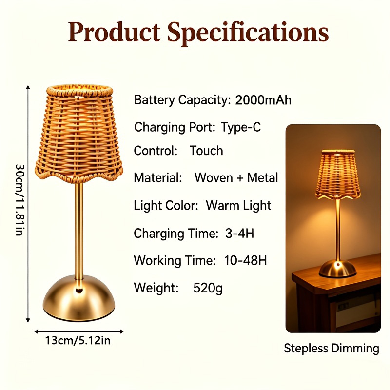 Bohem Dokuma Rattan Sanat Masa - Desk Setup Light incelemesi ve fiyatı